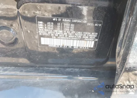 2019 Subaru Legacy 2.5I Sport from USA, damaged, VIN 4S3BNAR65K3006577